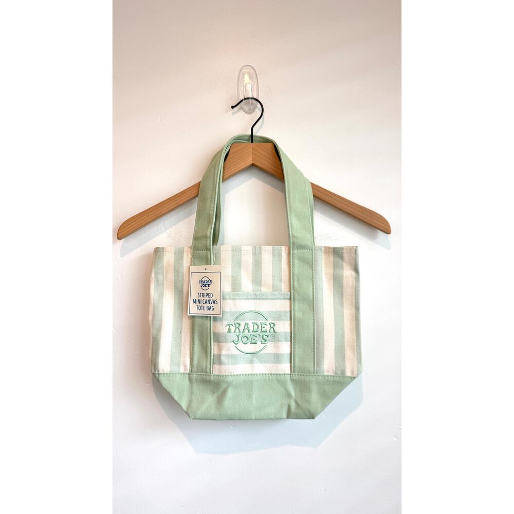 Trader Joe's Mini Striped Canvas Tote Bag Set NWT - Picture 10 of 10